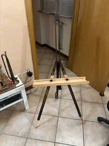 SPLENDIDO CAVALLETTO PER DIPINGERE QUADRO PITTORE ARTE ESPOSIZIONE RESTAURATO - Foto 1 di 2