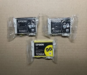 3 Pack Genuine Epson 98 Black Yellow Ink for Artisan 700/10/25/30 800/10/35 - Picture 1 of 1
