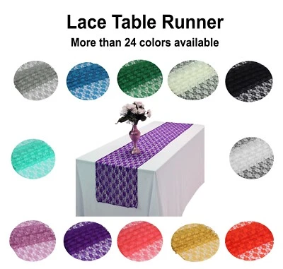 10/15/20 Lace Table Runner Wedding Party Banquet Vintage Decoration - FREE SHIP - Image 1 of 3