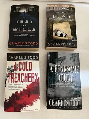 CHARLES TODD 4 PB Lot Mystery A cold Treachery Fearsome Doubt Test of Wills Good - Image 1 of 4
