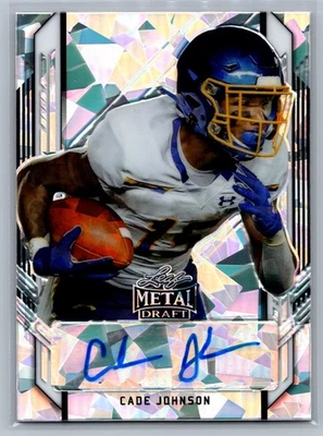 Cade Johnson 2021 Leaf Metal Draft Silver Crystal Autograph/ 50 #PA-CJ1 - Image 1 of 2