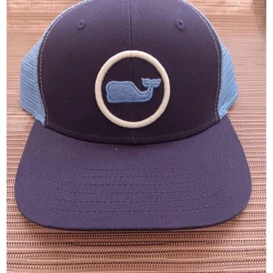 Vineyard Vines Kids Cap Navy Light Blue Whale Trucker Snapback Coastal Classic - Picture 1 of 10
