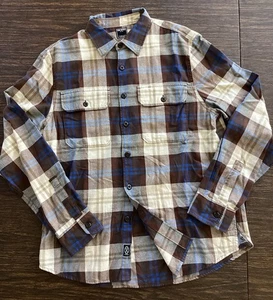 Nuevo TODD SNYDER Hombres Franela de Algodón 2 Bolsillos Marrón Camisa a Cuadros MEDIANA Falta Etiqueta - Imagen 1 de 11