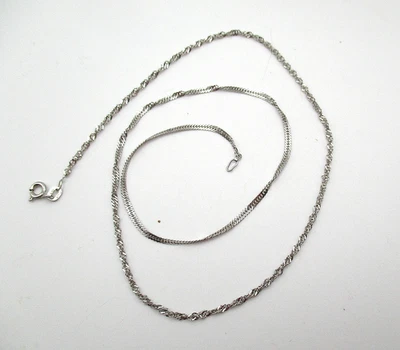 Collar Cadena Singapur Oro Blanco 14K 18" 2.5 Gr [N145] Foto 1 de 4