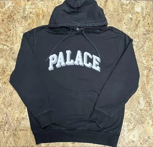 Palace Felpa con Cappuccio Nera M Streetwear Casual Logo Pullover Usato - Foto 1 di 6