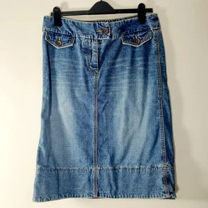 Whistles Denim Skirt Button & Pocket Detail, Knee Length, Pockets Size 12 - Picture 1 of 6