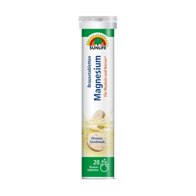 SUNLIFE® Magnesium Brausetabletten Zitronengeschmack Vitalität Muskeln Nerven +  - Bild 1 von 4
