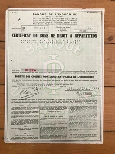 BANQUE DE L'INDOCHINE: CIMENTS PORTLAND ARTIFICIELS (INDOCHINE) (M) - Picture 1 of 1