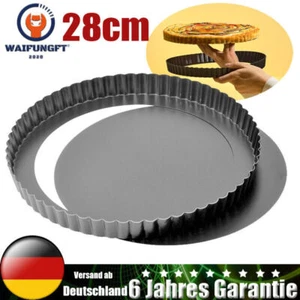 28 cm Tarteform Quicheform antihaftbeschichtet mit Hebeboden für Kuchen Pizza DE - Bild 1 von 12
