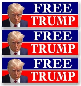 SET 3 Free Trump from jail 2024 red white blue MAGNET Magnetic Bumper Sticker - Picture 1 of 7