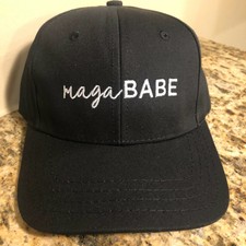 PRESIDENT DONALD TRUMP OFFICIAL BLACK MAGA BABE HAT & 2018 CHRISTMAS HAT 