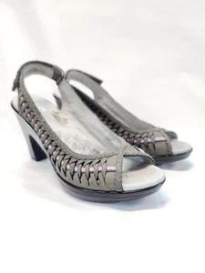 Jambu 8,5 Damen-Sandalen Peeptoe Fersenriemen grau lila geflochten verstellbarer Riemen - Bild 1 von 13