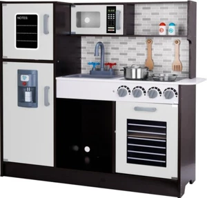 Tookyland TK395 Wooden Gourmet Play Kitchen Large for Kids 3 + Brown and White - Picture 1 of 11