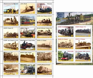 Stamp sheet+block Stephenson train Locomotives Company 2021 Abkhazia - Picture 1 of 1