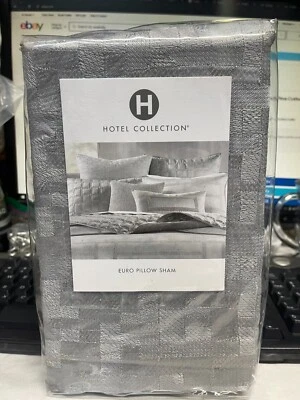 Hotel Collection Burnish Silver European Sham 26'' x 26'' New - Image 1 of 4