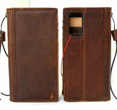 Genuine Natural Leather Case for Galaxy Note 20 Wallet ID Book Soft Vintage 5G 5 - Image 1 of 4
