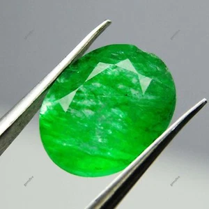 Emerald Green Colombian 7 Carat Natural CERTIFIED Oval Cut Loose Gemstone - Picture 1 of 12