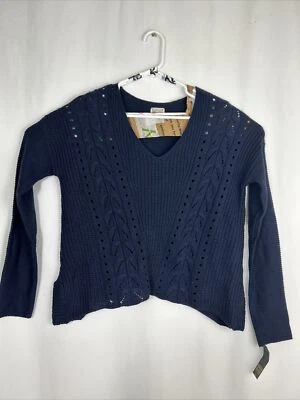 Suéter Converse One Star para mujer talla mediana azul marino cuello en V nuevo con etiquetas Foto 1 de 4