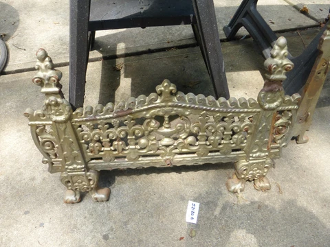 Vintage Antique Ornate Fireplace Log Holder Basket Coal Box By Marks Mfg Chicago Cover