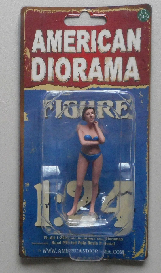 DICIEMBRE AZUL BIKINI NIÑA AMERICANA DIORAMA ESCALA 1:24 MUJER NIÑA 3" FIGURA Foto 1 de 1
