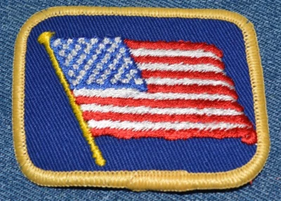Original Vintage 70s USA Flag 3" Patch America Patriotic NOS United States Cool - Image 1 of 3
