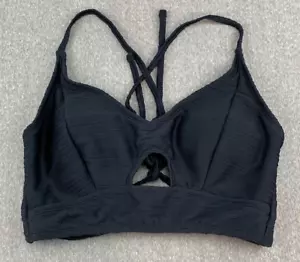 Jessica Simpson Textured Bikini Swimsuit Top Womens XL Black Cute Flirty NWT - Picture 1 of 14