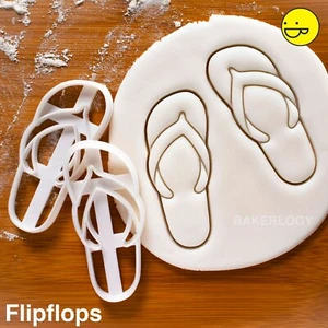 Flip Flops cookie cutter | nautical birthday seaside summer beach party slippers - Picture 1 of 7
