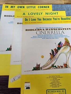 Lot Of 3 - 1957 Rodgers & Hammerstein Sheet Music CINDERELLA 3 Piece Song Set - Image 1 of 4
