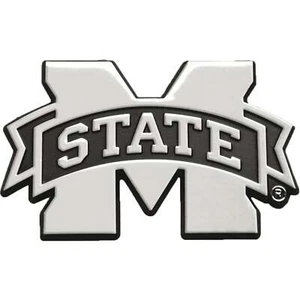 Official NCAA Mississippi State Bulldogs Solid Metal Chrome Plated Auto Emblem - Picture 1 of 1
