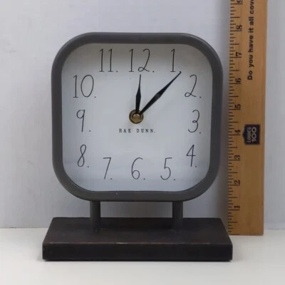 Rae Dunn by Design Styles Table Clock Black Metal Stand Modern Farmhouse Decor - Image 1 of 4