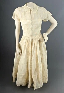 De Colección Para mujeres Años 40 Crema Formal Vestido Talla XS 1940 A Line - Imagen 1 de 11