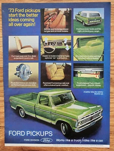 Ford Pickup Truck Vintage 1973 Print Ad 8.5"x11" Automobile - Picture 1 of 1