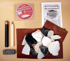 Deluxe Flint Knapping Kit - Copper Billet, Flaker, Pad, DVD, and Stone Included
