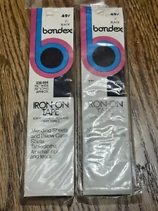 2 neue Vintage Bondex Bügelband 1 1/4” breit 70” lang schwarz 31 Handwerk Nähen - Bild 1 von 3
