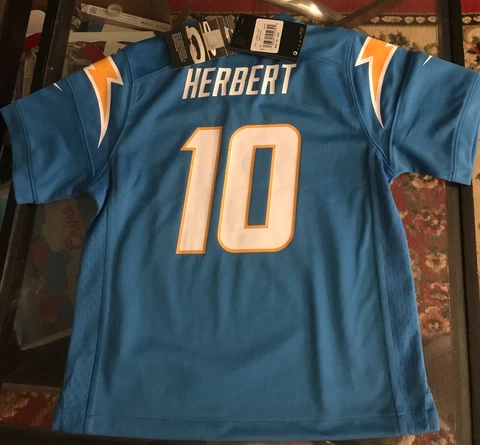 JUSTIN HERBERT 10 LOS ANGELES CHARGERS NIKE NFL ONFIELD FOOTBALL JERSEY $80 L-7 Cover