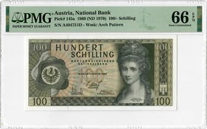 Austria 100 Schilling 1969, PMG 66 EPQ, "National Bank" Pick# 145a - Picture 1 of 2