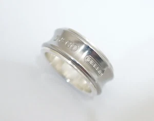 Tiffany & Co Sterling Silver & Titanium 1837 Wide Ring Size 5 - Picture 1 of 4