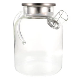 Cold Water Bottle Iced Tea Container Stove Top Kettle Clear Glass Teapot - Picture 1 of 12