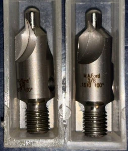 2 X M.A. FORD 3/8 X .1610 X 100° HSS MICRO-STOP 86E16104    TWO COUNTERSINKS - Picture 1 of 6
