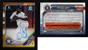 2019 Bowman Chrome Prospects Gold Refractor /50 Cristian Javier #CPA-CJ Auto