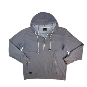 Oakley Womens Hoodie Long Sleeve Pullover Hooded Medium 1/4 Zip Gray Sweatshirt - Picture 1 of 7