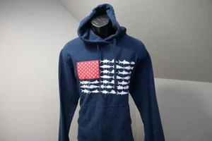 Columbia PFG Hoodie Jacket Camp American Flag Pullover Blue Mens Size Medium - Picture 1 of 11