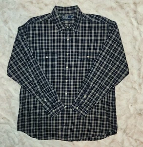 Polo Ralph Lauren Whitfield Manga Larga Azul A Cuadros Para Hombre Talla XL 100% Dos Capas - Imagen 1 de 11