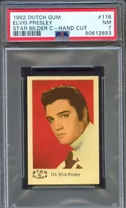 1962 Dutch Gum Card Star Bilder C #116 ELVIS PRESLEY Pose To Chest PSA 7 Pop 1 - Picture 1 of 2