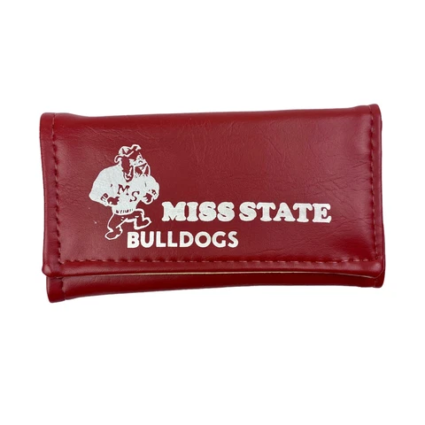 Vintage Mississippi State Bulldogs Wallet Tri-fold Maroon White Cover
