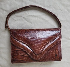 Vintage 50s 60s Mod Cuba Genuine Alligator Handbag Purse Shoulder Bag - Picture 1 of 16