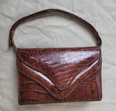 Vintage 50s 60s Mod Cuba Genuine Alligator Handbag Purse Shoulder Bag - Image 1 of 4