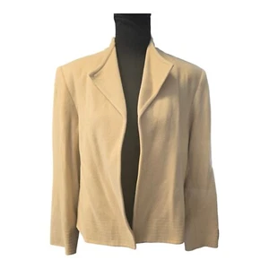 Boutique Essentials Beige Wool and Cashmere Blazer Jacket Women's 12 NWT $149 - Picture 1 of 9