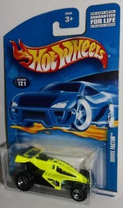 Hot Wheels 2002 Collector #121 Shock Factor Neon Yellow Black Flames SBs 55006 - Picture 1 of 2