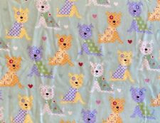 Dena Designs Fabric Traditions Multi Color Dogs Flannel Fabric 2 Yards